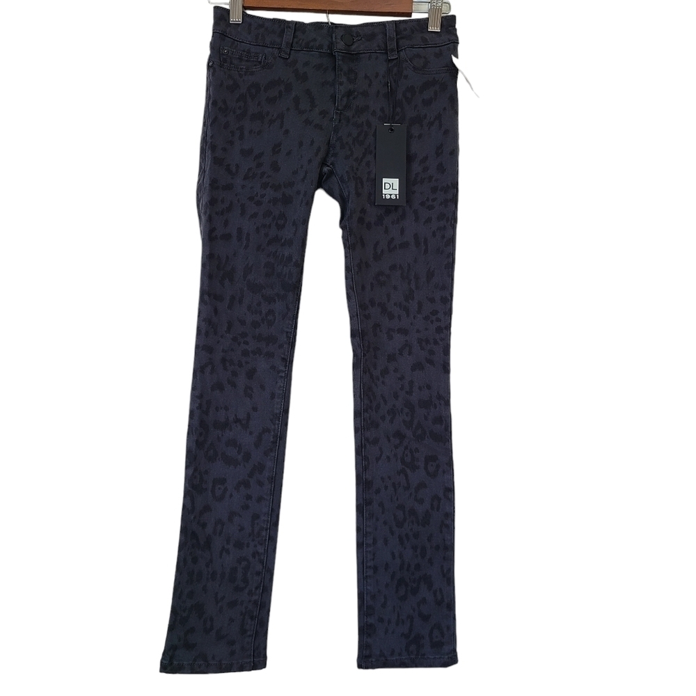 DL 1961 Chloe Party Animal Leopard Print Skinny NWT Jeans Size 12 NWT